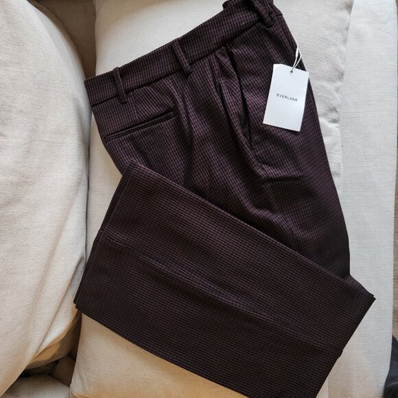 Sz10 Everlane Brown Black Houndstooth Flare Pants - *BNWT* - Picture 5 of 16